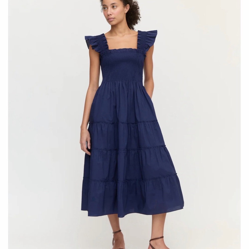 Hill House Home Ellie Nap Dress in Navy Poplin